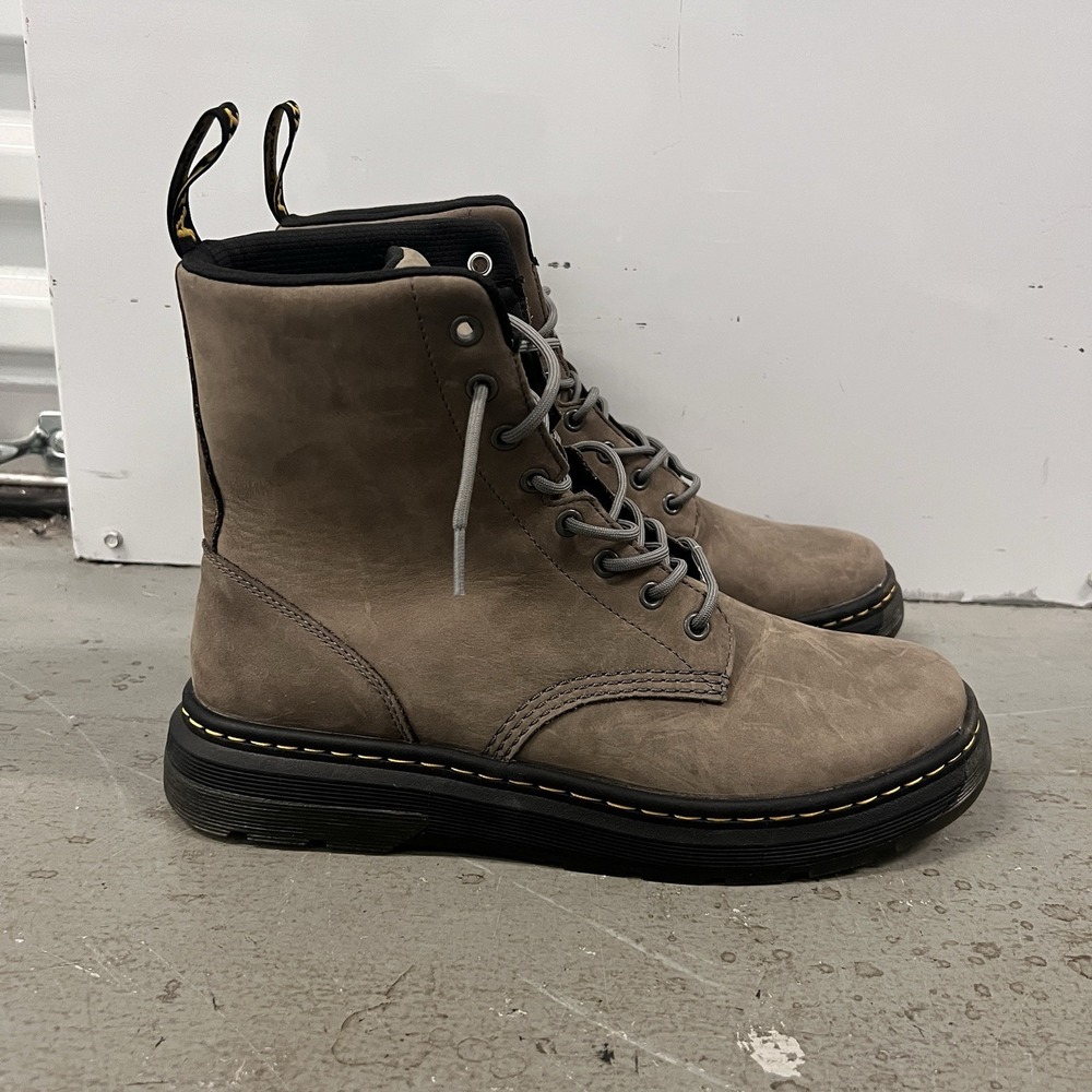Dr. Martens Crewson Nubuck Leather Everyday Boots Gray Mens 11 M Casual‎ Lace Up